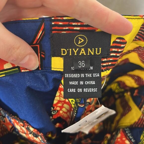 NWT D'IYANU Yellow & Blue Cotton Shorts Men's 36 - Picture 5 of 7